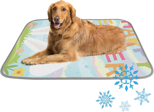 imiBBWQu Cooling Pad Cute Easter Bunny Ears Dog Mat Color Changing Washable Dog