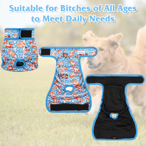 Highly Absorbent Dog Diapers for Female Dogs - Large Size, Reusable & Comfortable