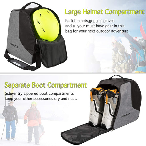 Ski Boot Bag for Kids, Waterproof Travel Bag for Ski Boots, Snowboard Boots, Goggles, and Gloves