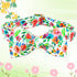 Soft Cute Dog Collar with Bow Tie, Flowers Print Adjustable Pet Collar with Metal Buckle, Gift Collar for Medium Dogs