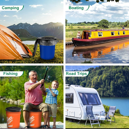 5 Portable Toilet Seat for Gal Buckets, Camping Toilet with Lid for Adults, Snap-on Toilet Seat for Outdoor, Camping