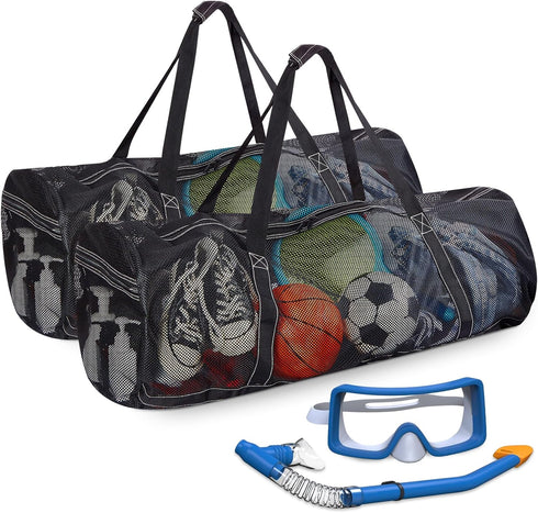 Kacctyen 2 Pcs Large Mesh Dive Bags, 37 x 15 x 15 Inches Scuba Gear Bag for Diving and Snorkeling