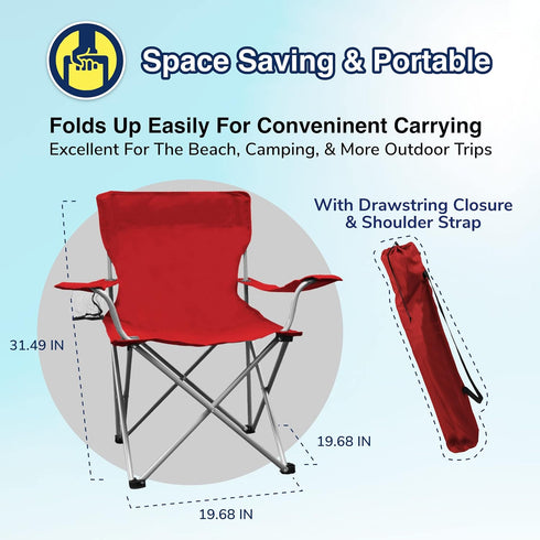 Weather Station Camping Chair, Lightweight and Portable Outdoor Folding Tailgate Quad Chair with Cup Holder
