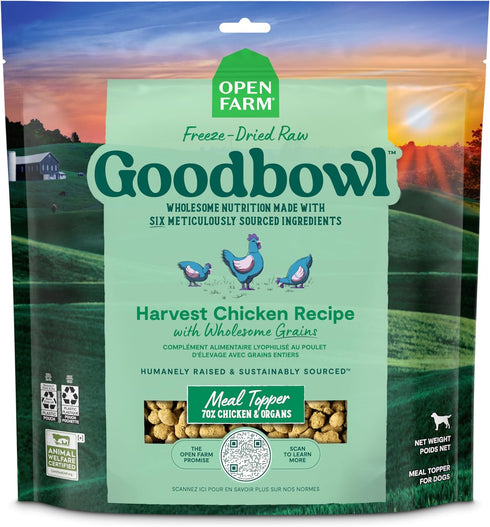 Open Farm Goodbowl Freeze Dried Morsels – Harvest Chicken & Wholesome Grains Recipe, 8oz