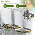 BWOGUE 7 Inch Bird Mirror with Rope Perch, Cockatiel Mirror for Cage Bird Toys, Swing Parrot Cage Toys