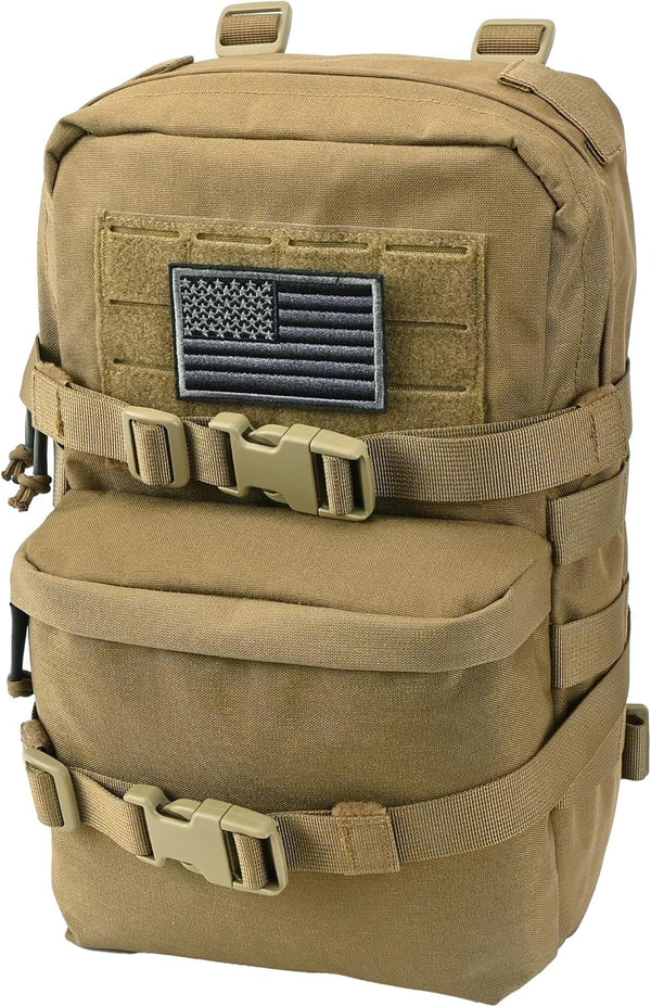 Tactical Mini Molle Hydration Pack, Water Resistant Hydropack with US Flag for Tactical Vest Backpack