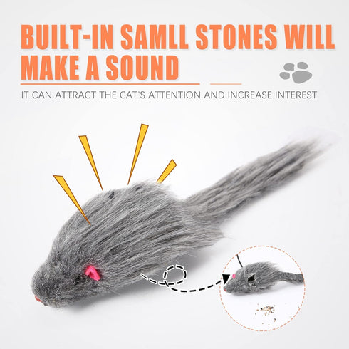 FYNIGO 2 Pcs Interactive Cat Mouse Toys for Indoor Adult Cats and Kittens, Self Play Hanging Door Mice