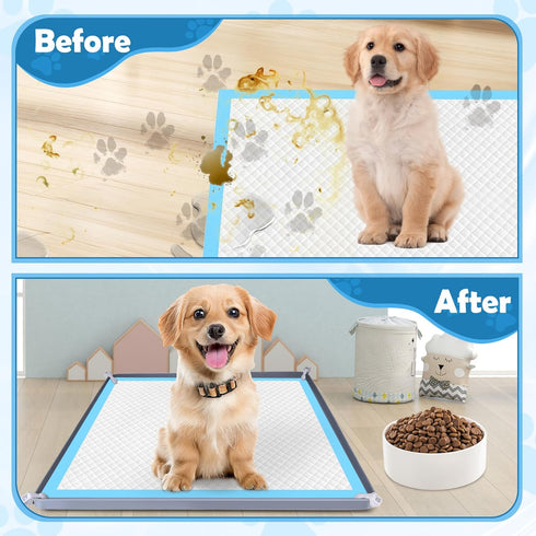 phepetroll 24" 24" 4 Dog Pee Pad Holder, Dog Potty Tray Silicone Puppy Pad Holder Tray Fits for x Training Pads, Puppy