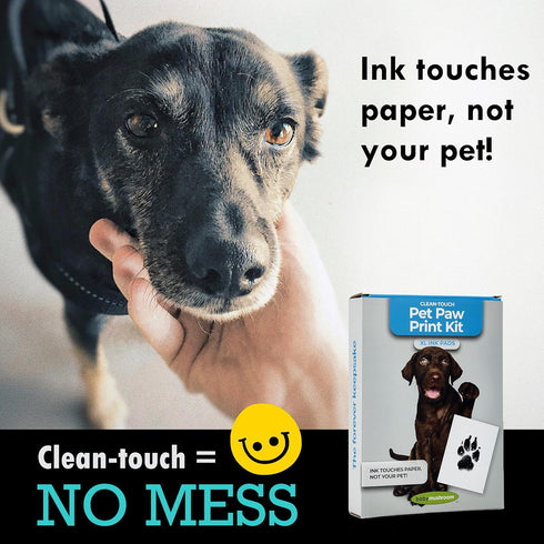 Large Inkless Pet Paw Print Kit, Clean-Touch Ink Pads for Large Dogs, Keepsake Frames & Accessories