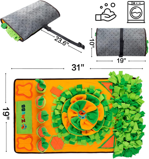 (31''x19'') Pet Snuffle Mat for Dogs Sniff Mat Nosework Feeding Mat Slow Feeder Interactive Dog Puzzle Toys