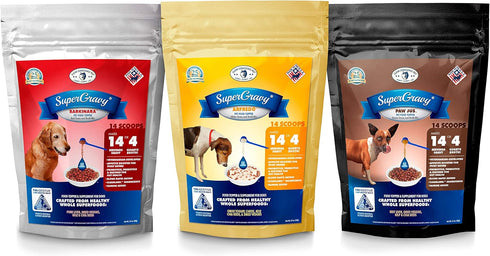 SuperGravy Original Trio - 14-Scoop Bags of Natural Dog Food Gravy Topper, Gluten Free & Grain Free