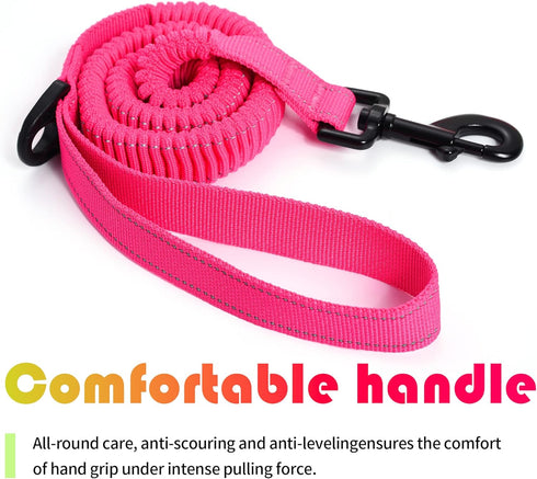 Mile High Life Bungee Dog Leash, Gentle Pull Training Lead for Dogs/Cats Under 20 lb, Soft Comfort Texture, 3-5 Feet