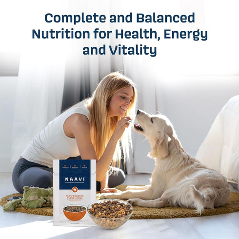(2 lbs) NAAVI Natural Dog Food Turkey - Slow-Roasted Turkey Bowl with Ancient Grains, Vegetables & Fruits - Ideal