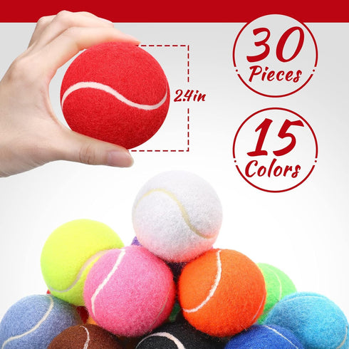 30 Pieces Dog Tennis Balls, Pet Tennis Ball Dog Balls for Training, Mini Tennis Ball Cat Toy for Large Medium Small Dogs