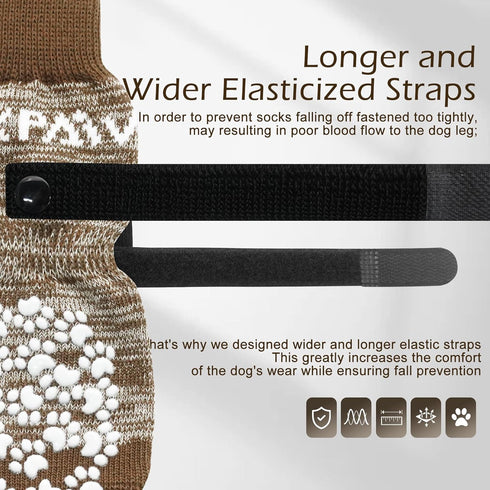 EXPAWLORER 6PCS Anti-Slip Dog Socks, Dog Shoes for Hot Pavement, Best Paw Protector Traction Control