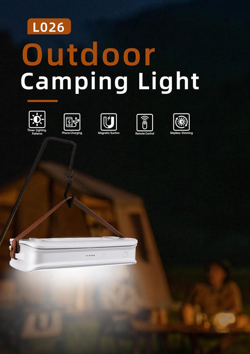Portable 1500LM LED Camping Lantern, 10000mAh Rechargeable Power Bank, IPX4 Waterproof Tent Light for Camping