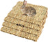 PINVNBY Straw Mats for Rabbits,11.0"x8.3" Natural Bunny Grass Mat,Handwoven Rabbit Hay Mat