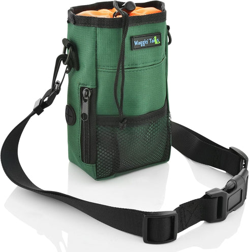 Smart Dog Treat Pouch Bag for Dog Training, Easy Access to Treats & Accessories, Earth Green by Wagtime Club