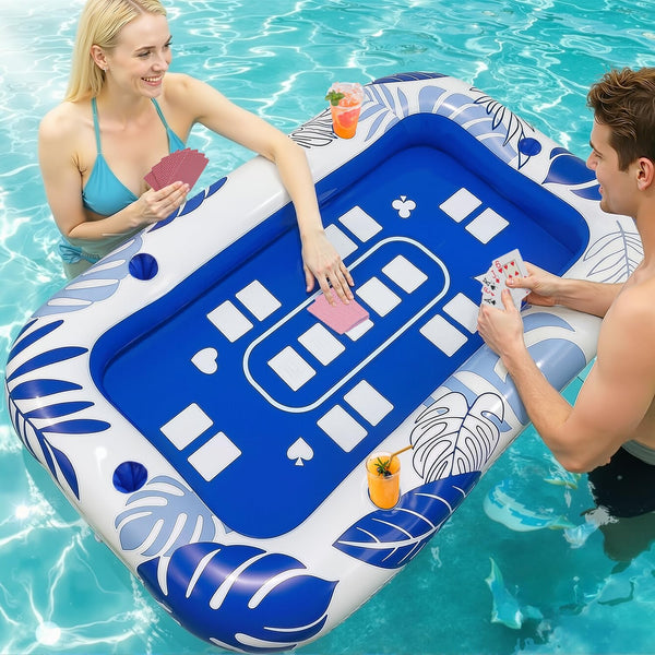 56IN Oversize Floating Card Game Table for Pool with Waterproof Cards -