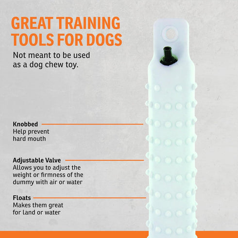 Dummies SportDOG White Plastic - Durable Soft Plastic Retriever & Hunting Bumper Training Accessory - Non-Toxic