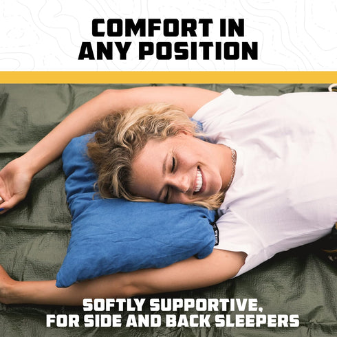 Wise Owl Outfitters Camping Pillow - Memory Foam Travel Pillow for Airplane Sleeping, Hiking, and Outdoor Use