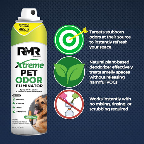 RMR Xtreme Pet Odor Eliminator Spray, Unscented 15 Ounces, Neutralizes Strong Urine, Litter, and Animal Smells