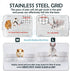 MEEXPAWS Guinea Pig Stainless Steel Litter Box with Raised Grid and Washable Pad,Small Bunny Rabbit Litter Pan High