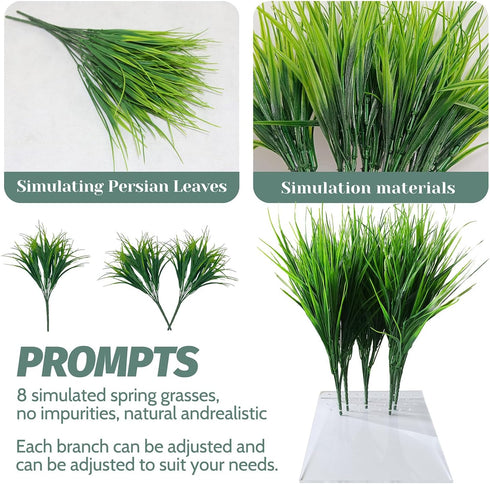 8Pcs Fake Grass Plants Pee Post for Dogs, Easy to Install and Clean, Guiding Male Dogs to Urinate (Lemon grass)