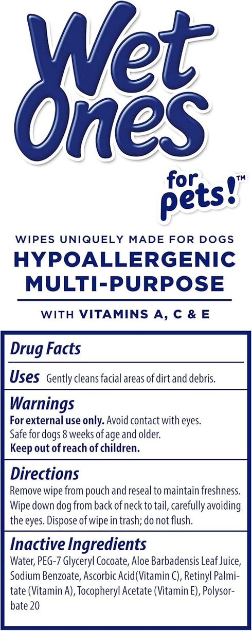 for Pets Multi-Purpose Dog Wipes with Vitamins A, C + E, Fragrance-Free, 300ct Total Wipes