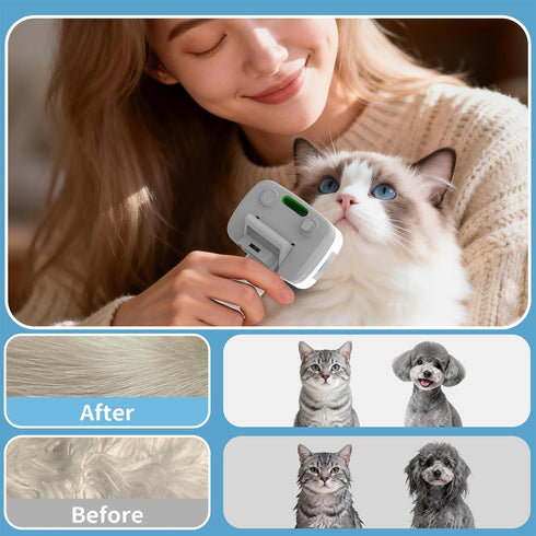 Cats,5-in-1 3 Pet Steam Brush for Dogs & Self-Cleaning Dog Steam Brush with Swap-in Heads (Grooming, Dematting