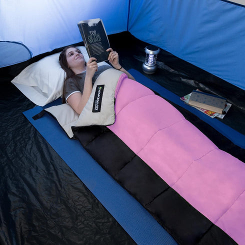 Lightweight Sleeping Bag and Pad Set - Waterproof Camping Mat and 2-Season Otter Tail Sleep Bag by Wakeman Outdoors