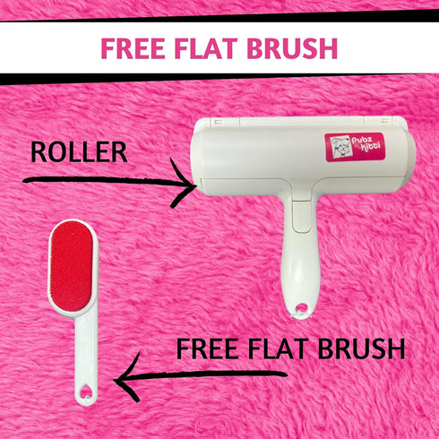 Lint Roller for Pets - Pubz N Kitti Pet Hair Removal Tool Lint Remover for Clothes, Dog Accessories and Cat Furniture Essential Dog Grooming Supplies and Cat Beds & Furniture Cleaner, Standard, White