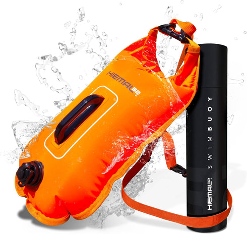 Open Water Swim Buoy with 15L Dry Bag - Fully Waterproof, Toughened Nylon, Higher Visibility, Rest Handle