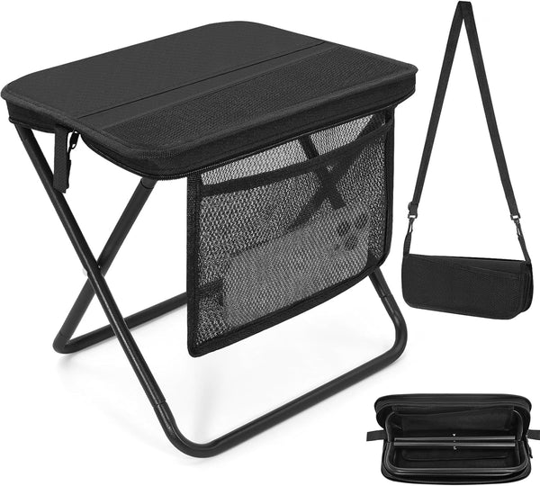 ChicRange Portable Folding Camp Stool with Side Pocket, Lightweight Foldable Camping Stool for