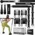 Pilates Bar Kit with Resistance Bands, Adjustable 3-Section Equipment for Home Workouts, Legs, Arms