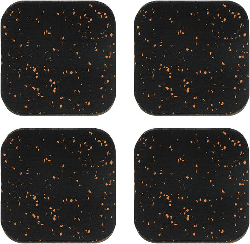 PATIKIL Treadmill Mat, 4 Pcs Noise Reduction Exercise Equipment Mat for Floor Protection, Black/Orange