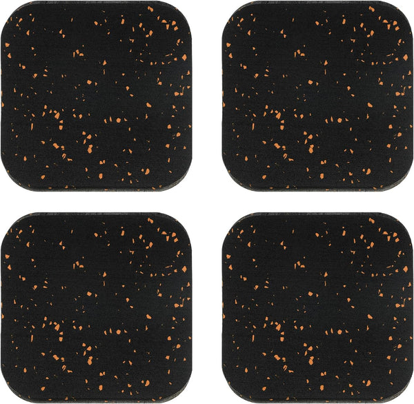 PATIKIL Treadmill Mat, 4 Pcs Noise Reduction Exercise Equipment Mat for Floor Protection, Black/Orange
