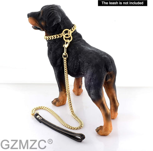 Dog Chain Collar 13/15/19MM High Polished Stainless Steel 18K Gold NK P Chain for Small Dogs