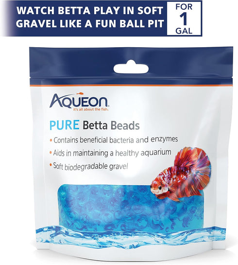 Aqueon Pure Betta Beads, Blue Color