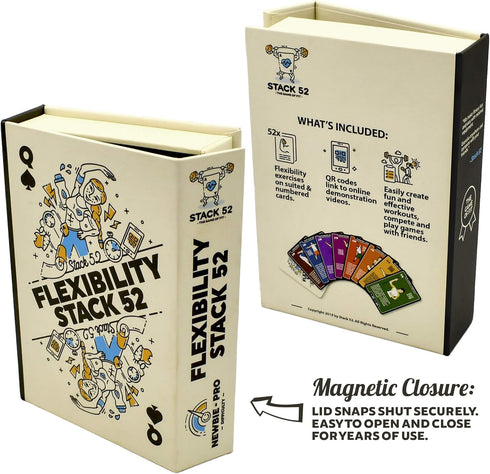 Flexibility Exercise Cards for Static and Dynamic Stretches, Video Instructions Included, Perfect for Workout Warm Ups