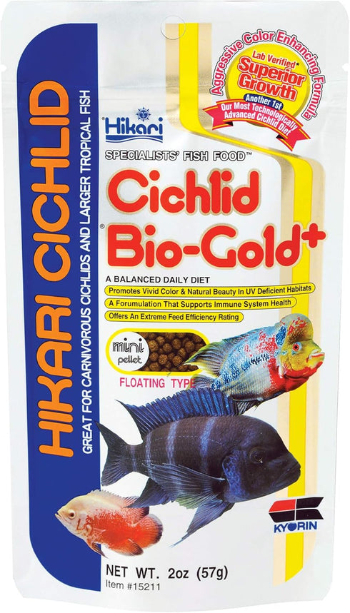 Hikari 2-Ounce Cichlid Bio-Gold Floating Pellets for Pets, Mini