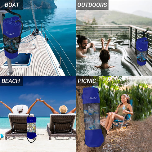 Portable Mesh Trash Bag for Boat - Washable Leakproof Outdoor Garbage Bags for Boat, Kayak or Camper Lightweight
