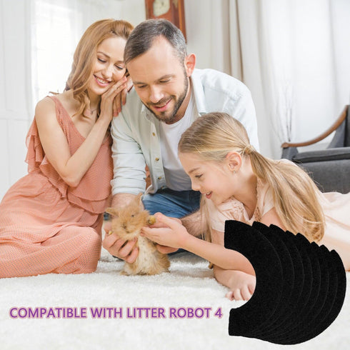 8 Pack Activated Charcoal Carbon Filters Compatible with Litter Robot 4, Cat Litter Box Replacement Filters