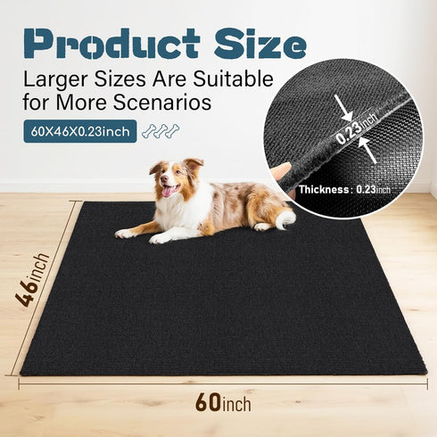 Wibeelee 46" 60" 0.23'' X X Mat for Under Dog Crate Waterproof Non-Slip Kennel Mat to Protect Floors Extra Large