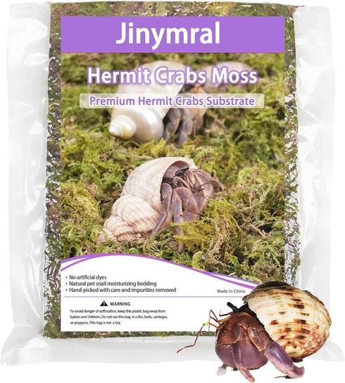 4oz Hermit Crab Moss Substrate, Perfect for Terrarium Habitat Decor& Tank Accessories,