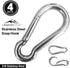 Lifesport Gear 316 Marine Grade Marked Stainless Steel Carabiner Clips, Heavy Duty Spring Snap Hooks for Gym