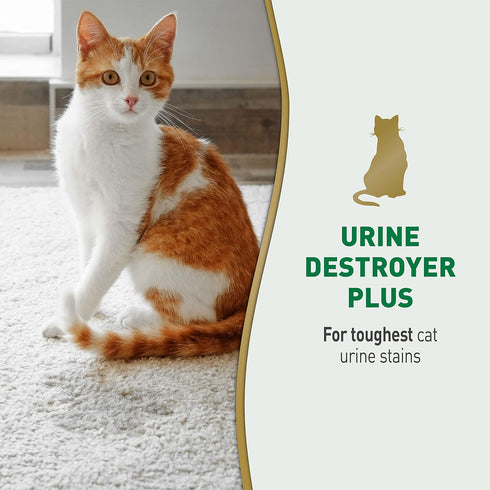 Nature's Miracle Urine Destroyer Plus for Cats, 32 oz Enzymatic Formula for Severe Cat Urine Stains