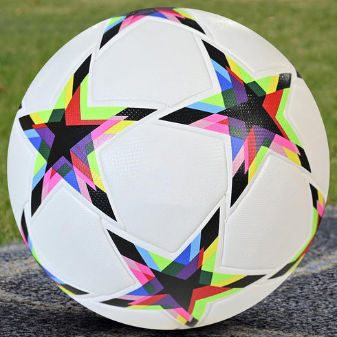 Size 5 Soccer Balls, Unisex Training Football, Colorful Five-Pointed Star Birthday Gift