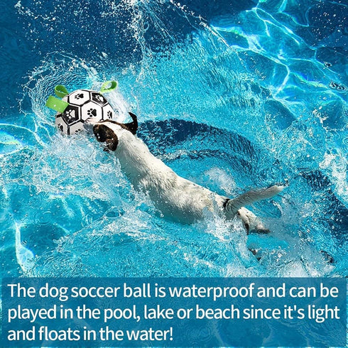Dog Soccer Balls Toy with Bell Inside, Outdoor Interactive Toys for Tug of War, Puppy Birthday Gifts, Durable Squeaky