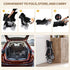4 ZENY Foldable Pet Stroller, Cat/Dog Stroller with Wheel, Pet Travel Carrier Strolling Cart with Storage Basket, Cup